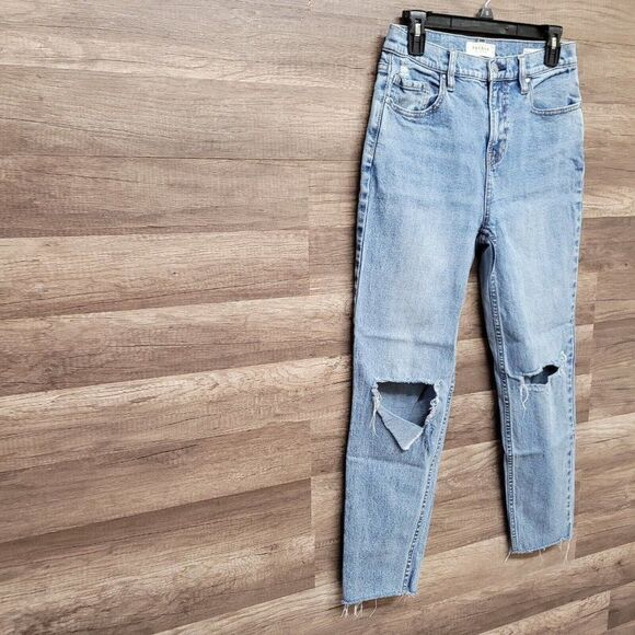 Pacsun Vintage Icon Ripped Busted Knee High Rise Jeans Raw Hem Womens 28‎ - Picture 6 of 13